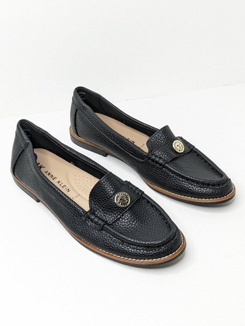 Anne Klein Nexxt Moc Toe Slip-On Loafers Black Womens 8.5
